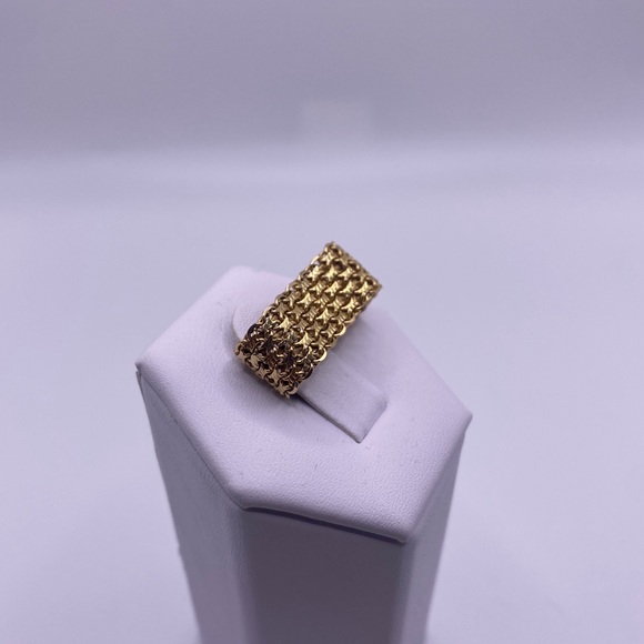 10k yellow gold mesh ring - Picture 3 of 11